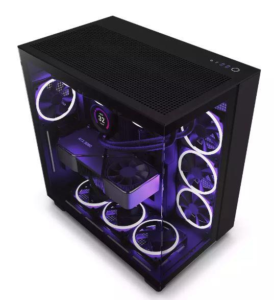 Case NZXT H9 FLOW MidiTower Case product features Transparent panel Not included ATX MicroATX MiniITX Colour Black CM-H91FB-01