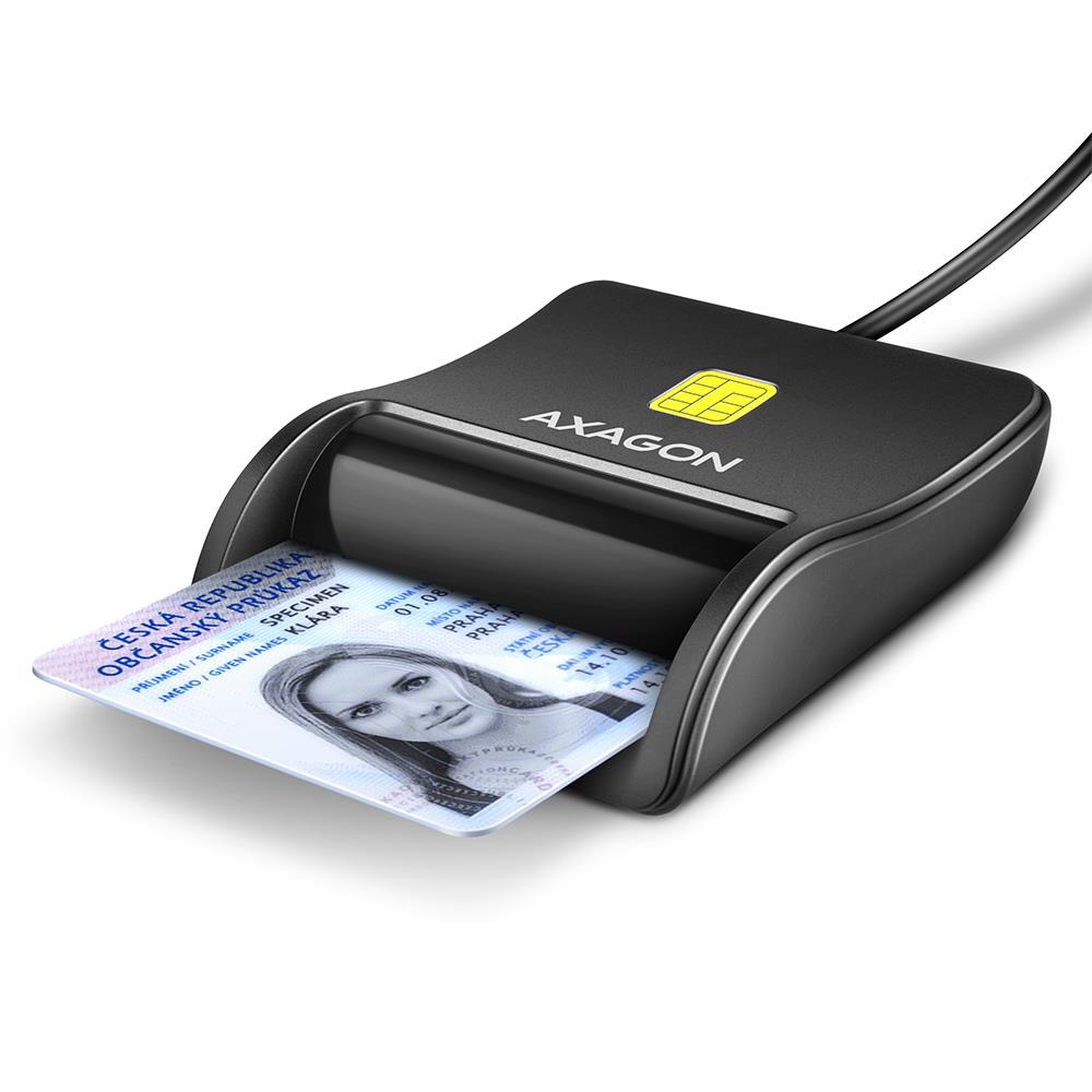 CARD READER FLAT SMARTCARD USB2 0 1 3M CRE-SM3N AXAGON