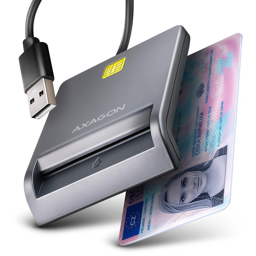 CARD READER FLAT SMARTCARD ID USB2 0 1 3M CRE-SM3T AXAGON
