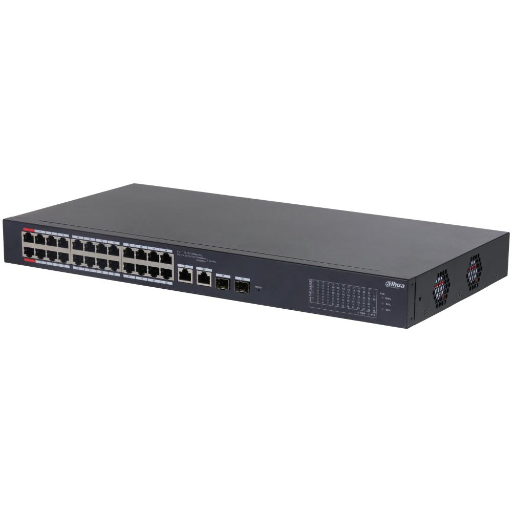 Switch DAHUA CS4226-24ET-240 Desktop pedestal Rack 1U 24x10Base-T   100Base-TX 2x10 100 1000BASE-T SFP combo 2 26 PoE ports 24 240 Watts CS4226-24ET-240