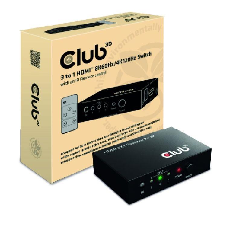VIDEO SWITCH HDMI 3PORT CSV-1381 CLUB3D