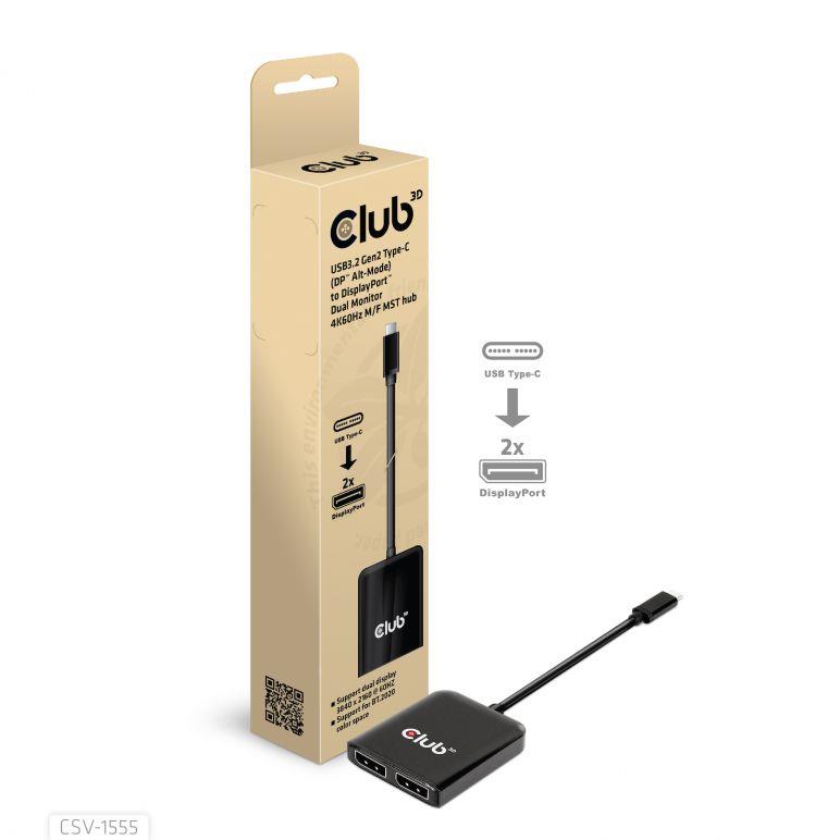 I O HUB USB-C TO DP DUAL CSV-1555 CLUB3D