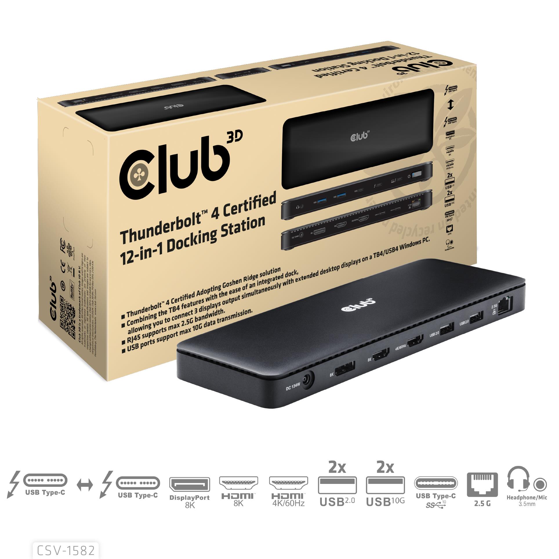 NB ACC DOCKING STATION 12IN1 THUNDERBOLT CSV-1582 CLUB3D