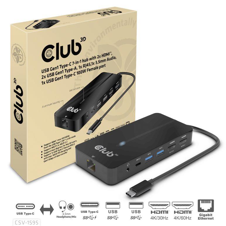 I O HUB 7IN1 USB-C 100W CSV-1595 CLUB3D