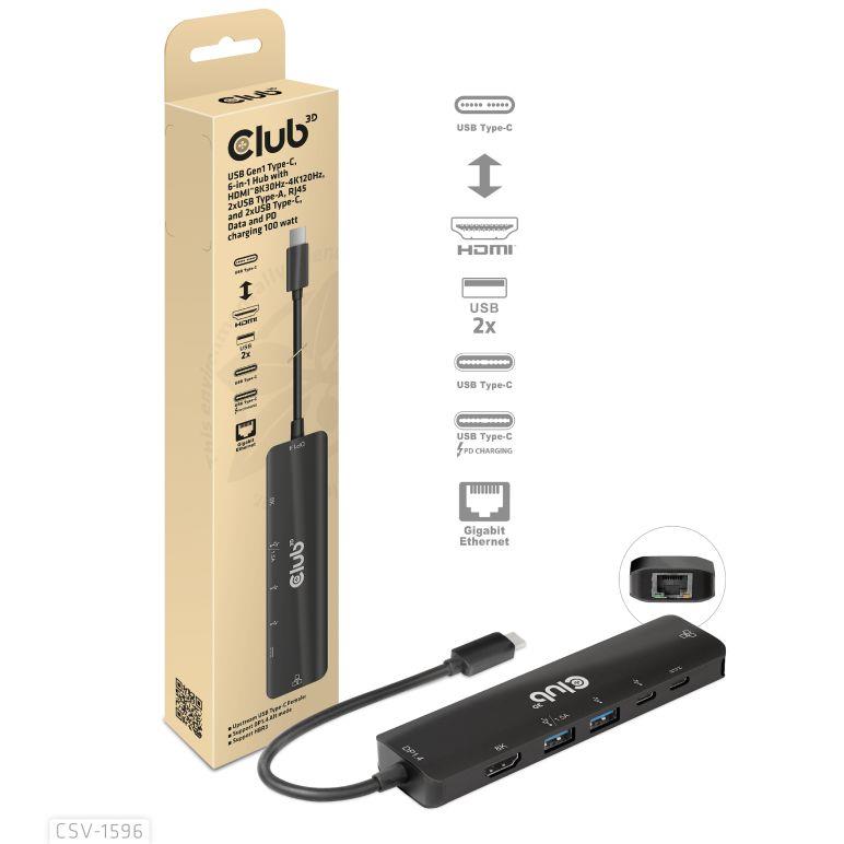 I O HUB 6IN1 USB-C CSV-1596 CLUB3D