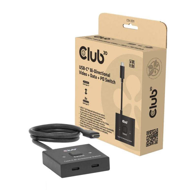 VIDEO SWITCH USB-C 2PORT CSV-2511 CLUB3D