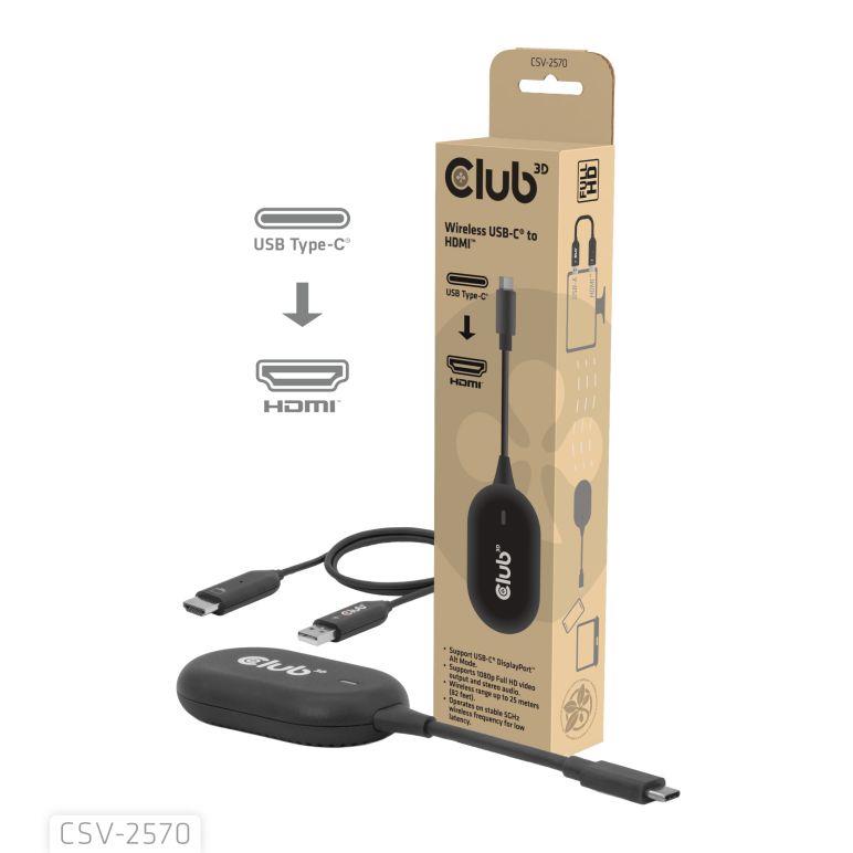 I O ADAPTER WRL USB-C TO HDMI CSV-2570 CLUB3D