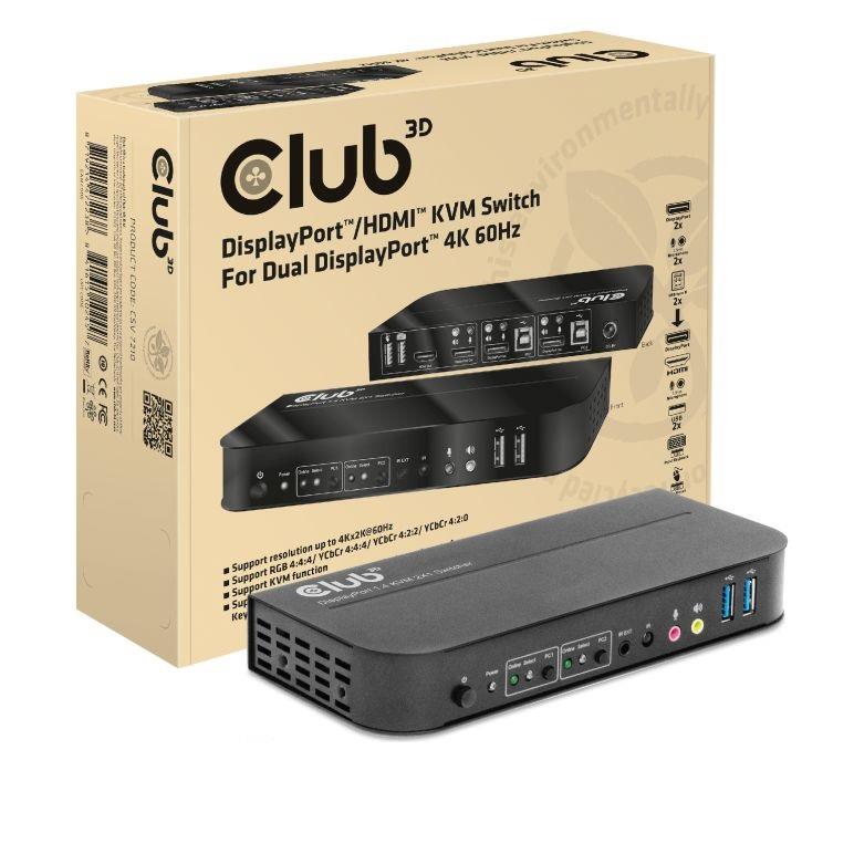 VIDEO SWITCH KVM DP HDMI CSV-7210 CLUB3D