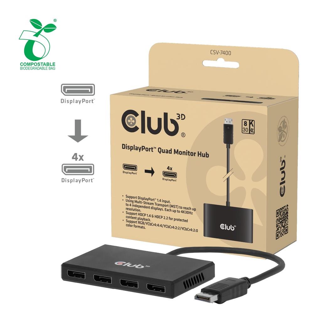 I O ADAPTER DP TO DP QUAD CSV-7400 CLUB3D