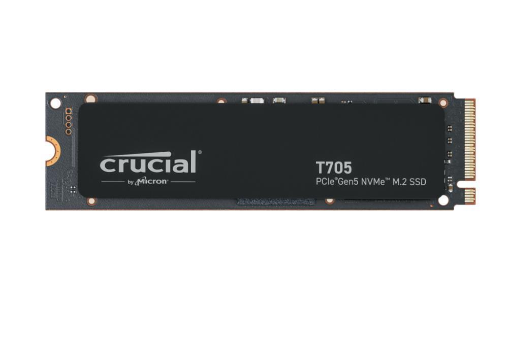 SSD CRUCIAL T705 1TB M 2 PCIe Gen5 NVMe Write speed 10200 MBytes sec Read speed 13600 MBytes sec TBW 600 TB CT1000T705SSD3