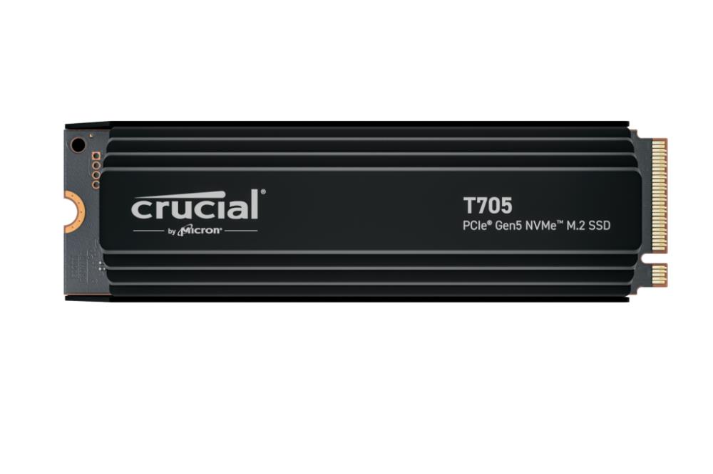 SSD CRUCIAL T705 1TB M 2 PCIe Gen5 NVMe Write speed 10200 MBytes sec Read speed 13600 MBytes sec TBW 600 TB CT1000T705SSD5