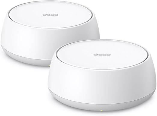 Wireless Router TP-LINK Deco BE22 Product type Mesh system Qtty 2 pc s  Qtty 2 pc s  Wi-Fi band Dual-band  2 4 GHz   5 GHz  Wi-Fi 7  802 11be  2xEthernet LAN  RJ-45  ports WLAN speed 3570 Mbit s White DECOBE22 2-PACK 