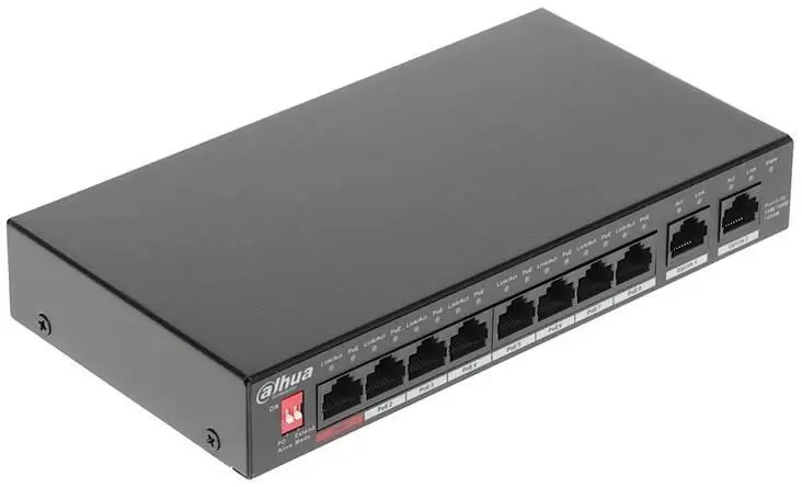 Switch DAHUA PFS3010-8GT-96 Desktop pedestal Rack 8x10Base-T   100Base-TX   1000Base-T PoE ports 8 96 Watts DH-PFS3010-8GT-96-V2
