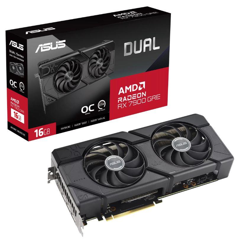 Graphics Card ASUS AMD Radeon RX 7900 GRE 16 GB GDDR6 256 bit PCIE 4 0 16x Two and Half Slot Fansink 1xHDMI 3xDisplayPort DUAL-RX7900GRE-O16G