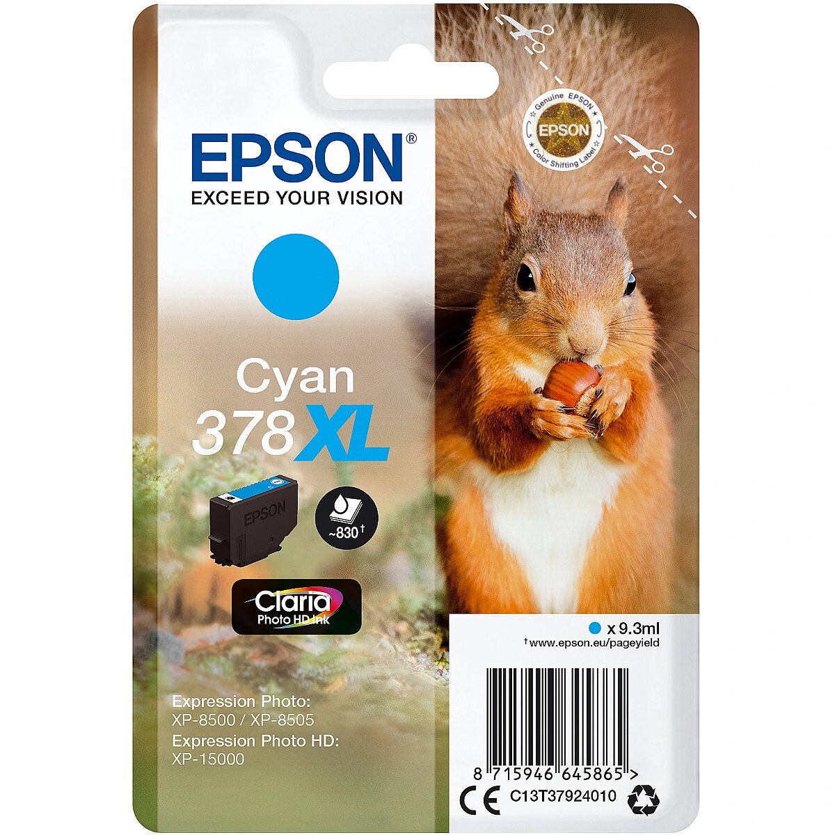 EPSON Singlepack Cyan 378XL Squirrelhen
