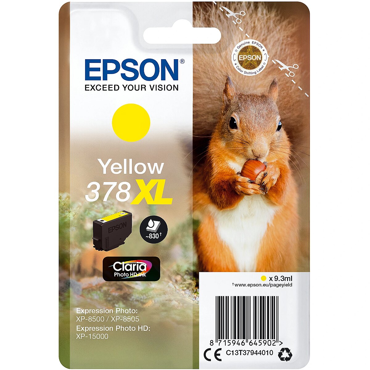 EPSON Singlepack Yellow 378XL Squirrelh