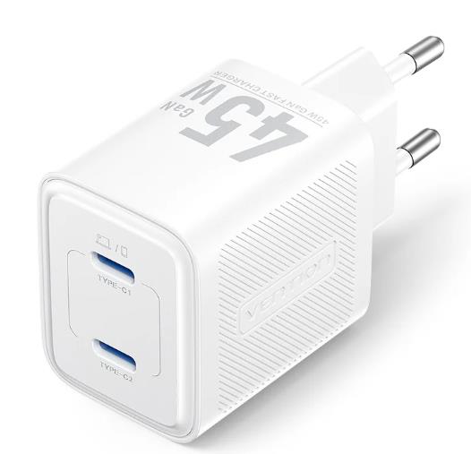 MOBILE CHARGER WALL 45W USB-C 2P WHITE FEFW0-EU VENTION