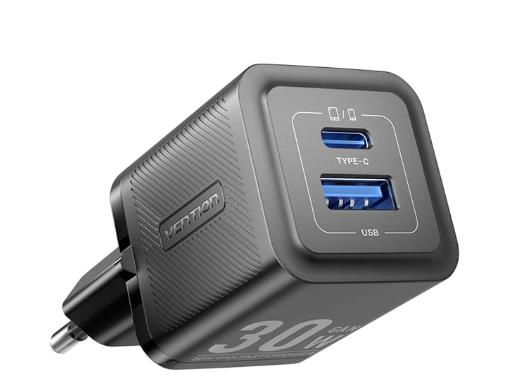 MOBILE CHARGER WALL 30W USB-C 2P BLACK FEQB0-EU VENTION