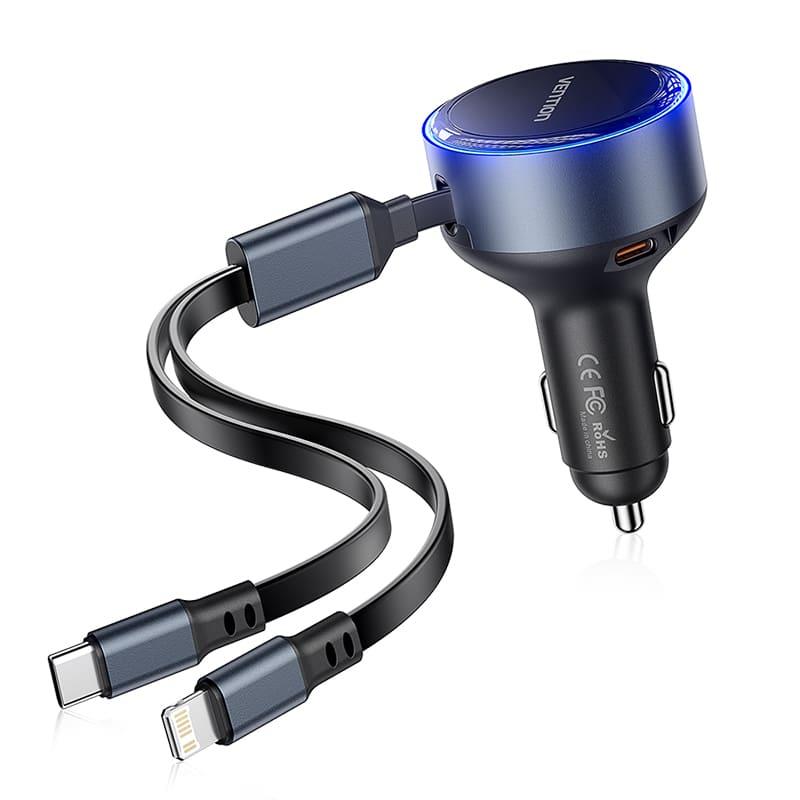 MOBILE CHARGER CAR USB 3P BLACK FFOB0 VENTION