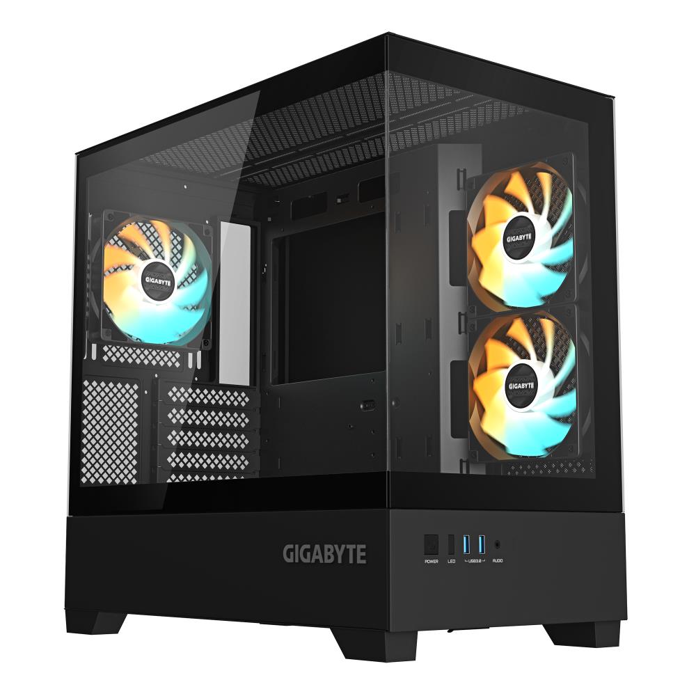 Case GIGABYTE C201 PANORAMIC MidiTower Case product features Rackmountable Removeable HDD basket Transparent panel Not included MicroATX MiniITX Colour Black GB-C201P