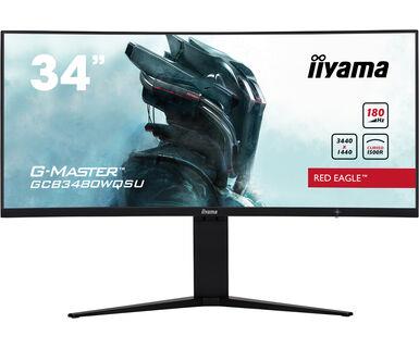LCD Monitor IIYAMA 34   Gaming Curved 21   9 Panel VA 3440x1440 21 9 180Hz Matte 0 4 ms Speakers Height adjustable Tilt Colour Black GCB3480WQSU-B1