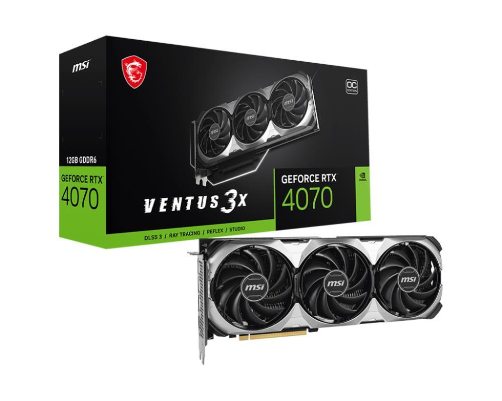 Graphics Card MSI NVIDIA GeForce RTX 4070 12 GB GDDR6 192 bit PCIE 4 0 16x GPU 2520 MHz 1xHDMI 3xDisplayPort RTX4070VEN3XE112GOC