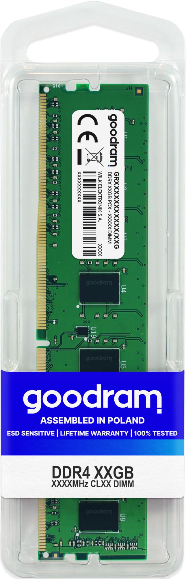 MEMORY DIMM 16GB PC25600 DDR4 GR3200D464L22 16G GOODRAM