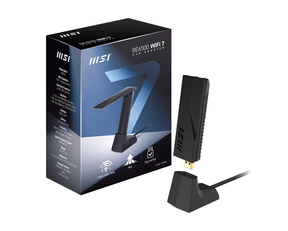 WRL ADAPTER 6500MBPS WIFI7 USB GUBE65 MSI