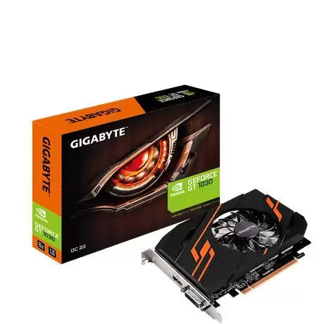 Graphics Card GIGABYTE NVIDIA GeForce GT 1030 2 GB 64 bit PCIE 3 0 16x GDDR5 Memory 6008 MHz GPU 1265 MHz Single Slot Fansink GV-N1030OC-2GI