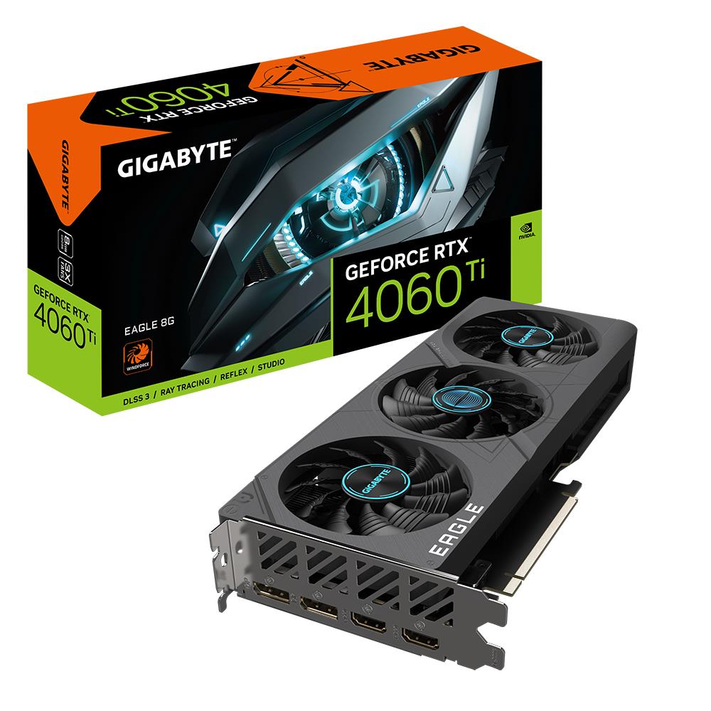 Graphics Card GIGABYTE NVIDIA GeForce RTX 4060 Ti 8 GB GDDR6 128 bit PCIE 4 0 16x 2xHDMI 2xDisplayPort GV-N406TEAGLE-8GD