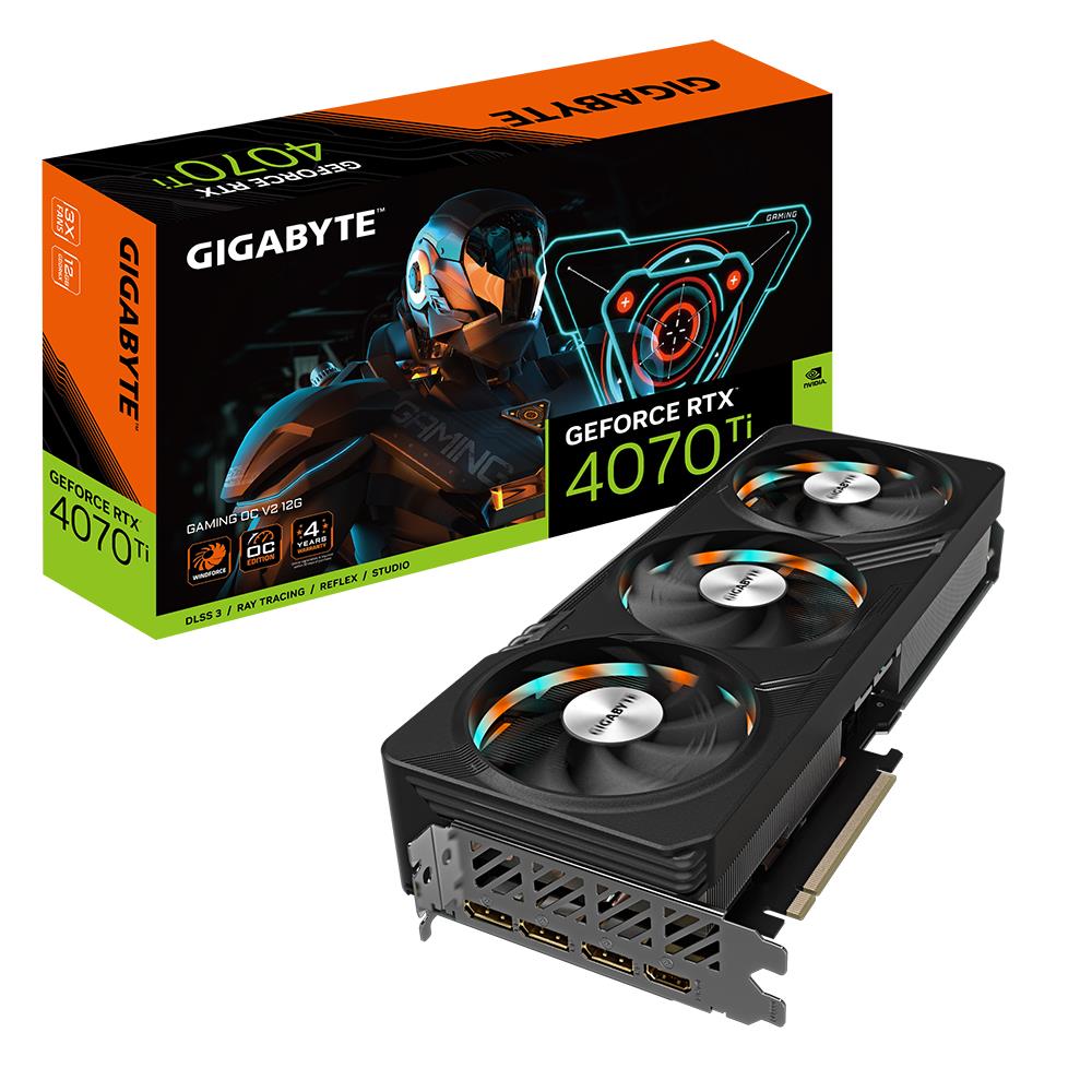 Graphics Card GIGABYTE NVIDIA GeForce RTX 4070 Ti 12 GB GDDR6X 192 bit PCIE 4 0 16x GPU 2640 MHz 1xHDMI 3xDisplayPort GV-N407TGAMINGOCV2-12GD