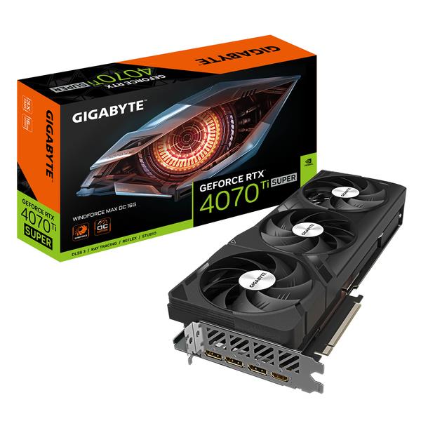 Graphics Card GIGABYTE NVIDIA GeForce RTX 4070 Ti SUPER 16 GB GDDR6X 256 bit PCIE 4 0 16x GPU 2655 MHz Triple slot Fansink 1xHDMI 3xDisplayPort GV-N407TSWF3MAXOC-16GD