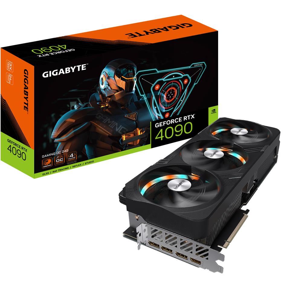 Graphics Card GIGABYTE NVIDIA GeForce RTX 4090 24 GB GDDR6X 384 bit PCIE 4.0 16x GPU 2535 MHz Dual Slot Fansink 1xHDMI 3xDisplayPort GV-N4090GAMINGOC-24GD1.1
