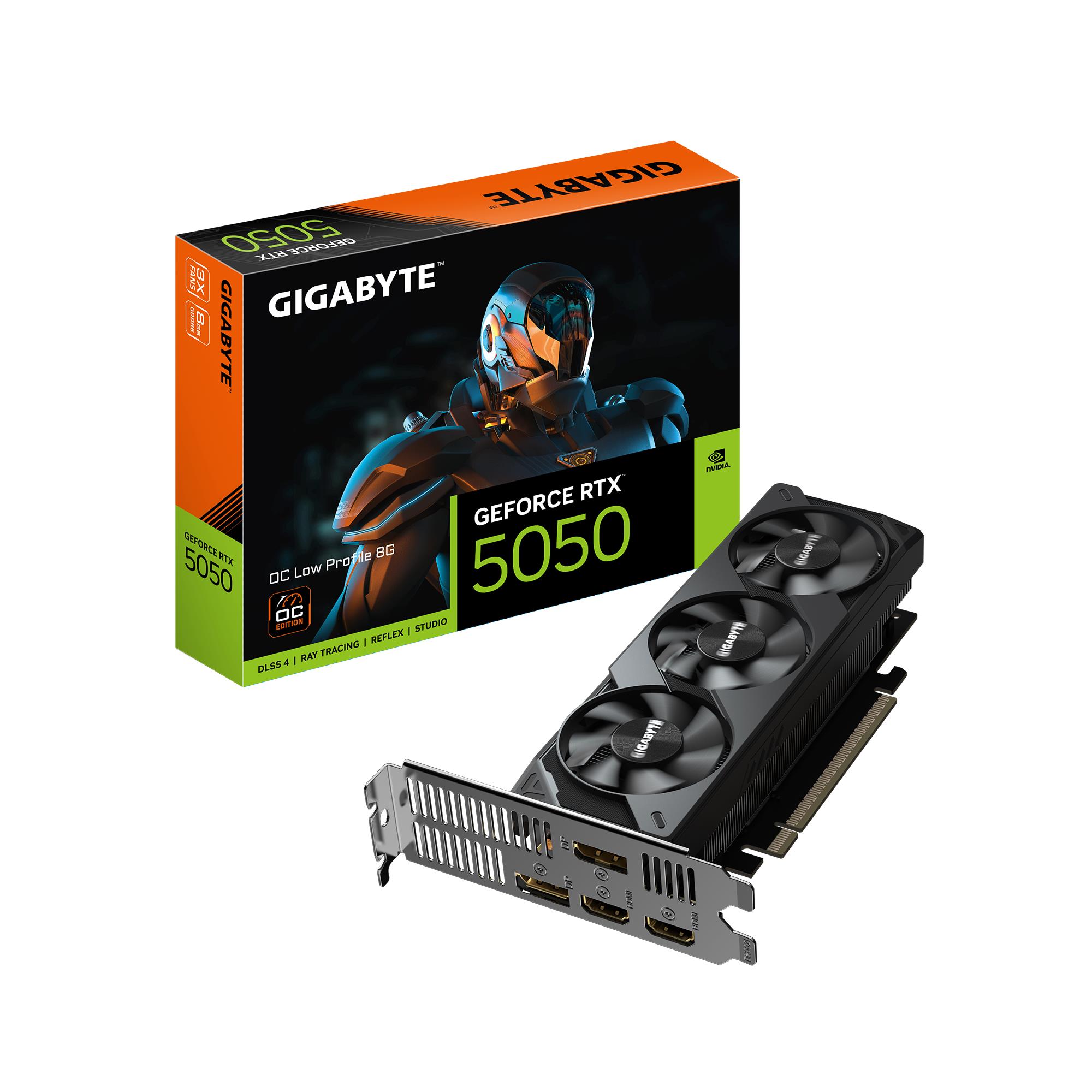 Graphics Card GIGABYTE NVIDIA GeForce RTX 5050 8 GB GDDR6 128 bit PCIE 5 0 16x GPU 2587 MHz Triple slot Fansink GV-N5050OC-8GL1 0