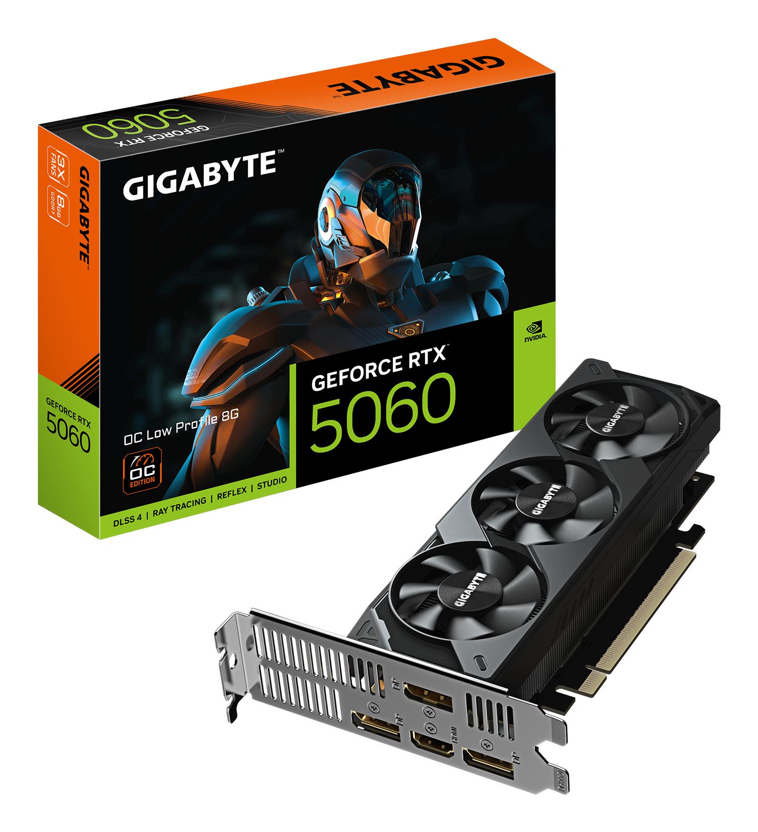 Graphics Card GIGABYTE NVIDIA GeForce RTX 5060 8 GB GDDR7 128 bit PCIE 5 0 16x GPU 2512 MHz Triple slot Fansink GV-N5060OC-8GL