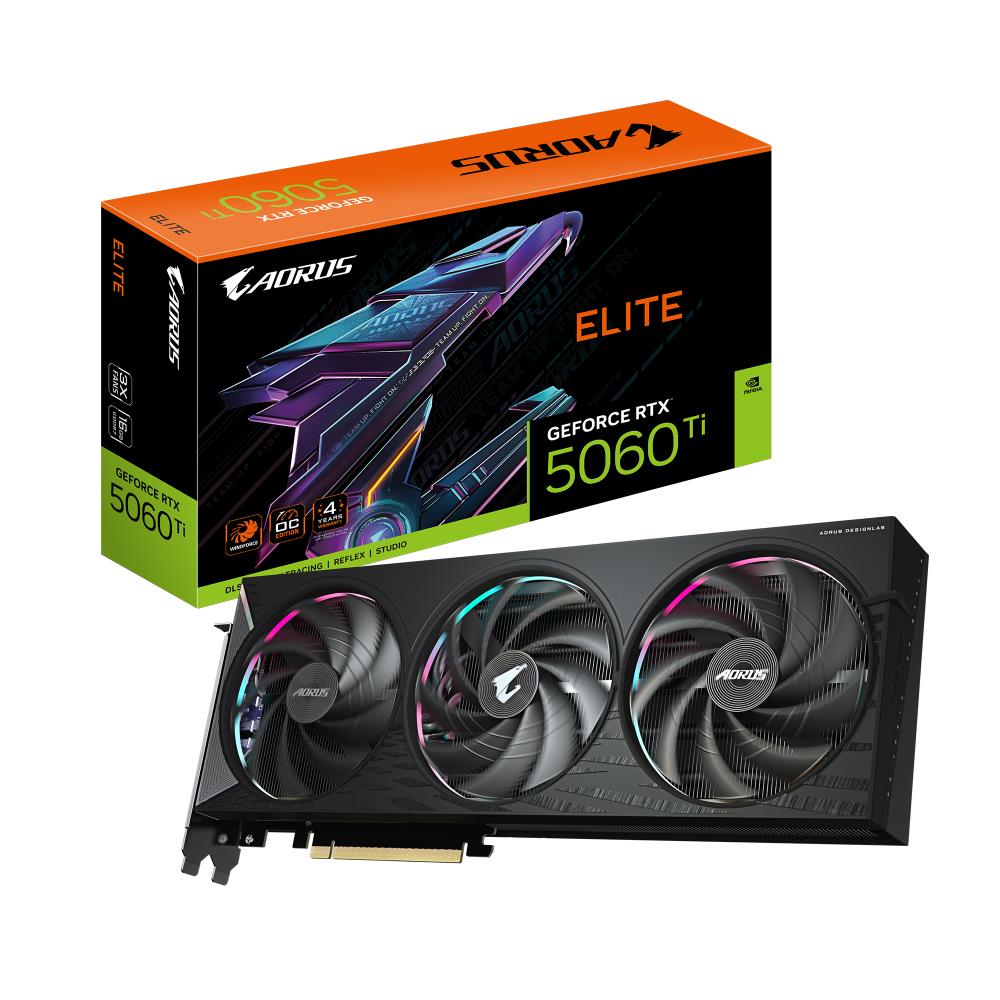 Graphics Card GIGABYTE NVIDIA GeForce RTX 5060 Ti 16 GB GDDR7 128 bit PCIE 5 0 16x GPU 2722 MHz Triple slot Fansink 1xHDMI 3xDisplayPort GV-N506TAORUSE-16GD1 0