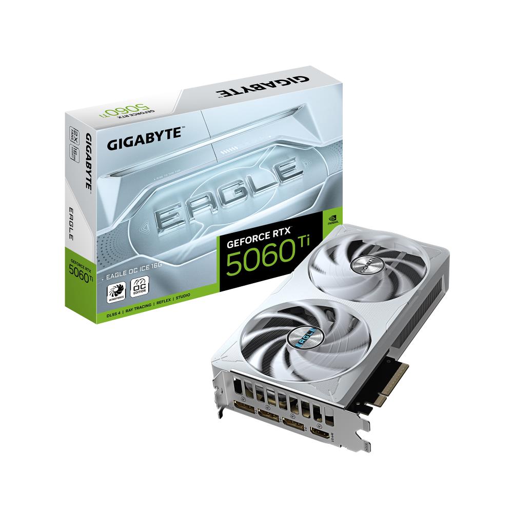Graphics Card GIGABYTE NVIDIA GeForce RTX 5060 Ti 16 GB GDDR7 128 bit PCIE 5 0 16x GPU 2617 MHz Dual Slot Fansink 1xHDMI 3xDisplayPort N506TEAGLEOCICE-16GD1 0
