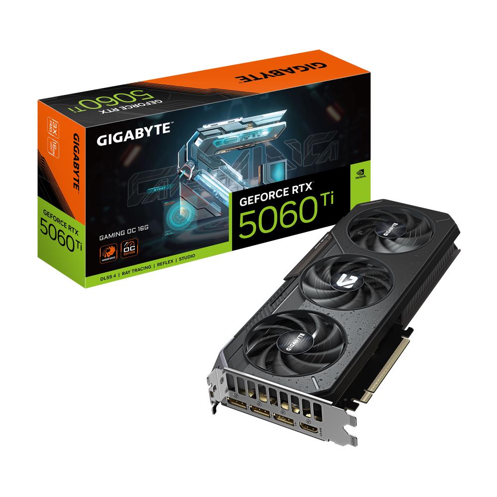 Graphics Card GIGABYTE NVIDIA GeForce RTX 5060 Ti 16 GB GDDR7 128 bit PCIE 5 0 16x GPU 2647 MHz Triple slot Heatpipe N506TGAMINGOC-16GD1 0