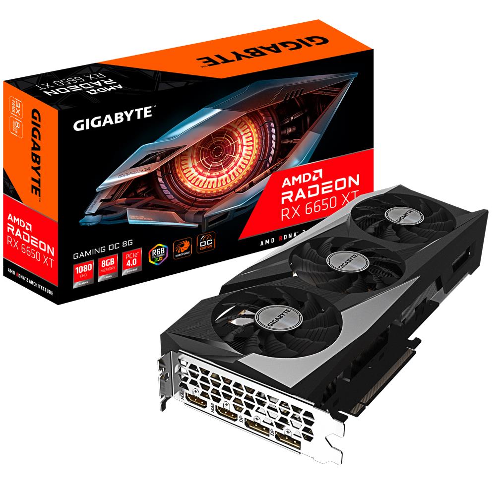 Graphics Card GIGABYTE AMD Radeon RX 6650 XT 8 GB GDDR6 128 bit PCIE 4.0 16x Memory 17500 MHz Triple slot Fansink 2xHDMI 2xDisplayPort GV-R665XTGAMINGOC-8GD