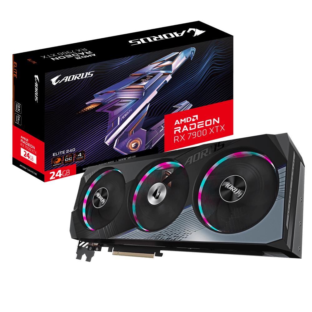 Graphics Card GIGABYTE AMD Radeon RX 7900 XTX 24 GB GDDR6 384 bit PCIE 4.0 16x 2xHDMI 2xDisplayPort GV-R79XTXAORUSE-24GD