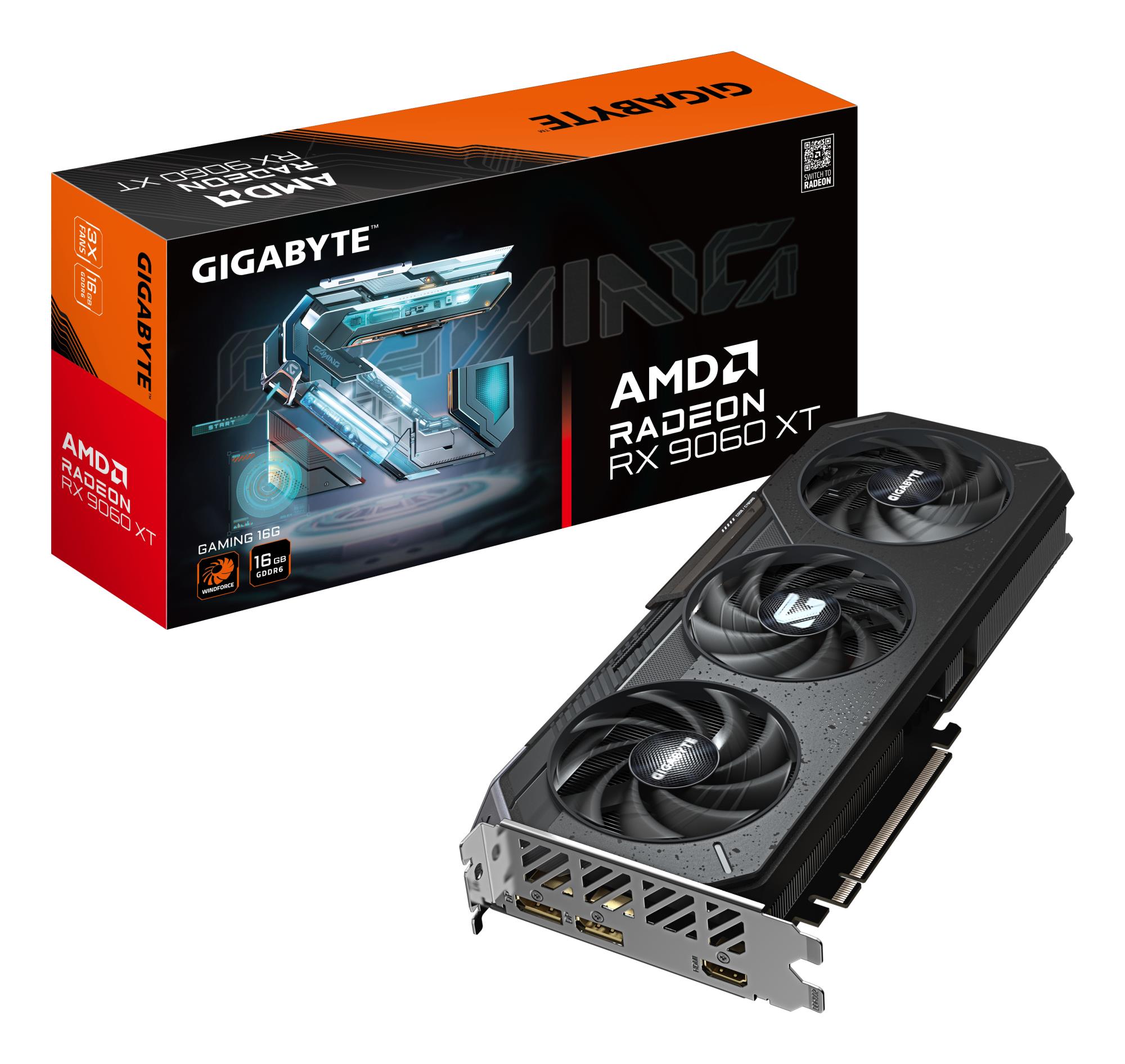Graphics Card GIGABYTE AMD Radeon RX 9060 XT 16 GB GDDR6 128 bit PCI Express x16 5 0 Active GV-R9060XTGAMING-16GD1 0