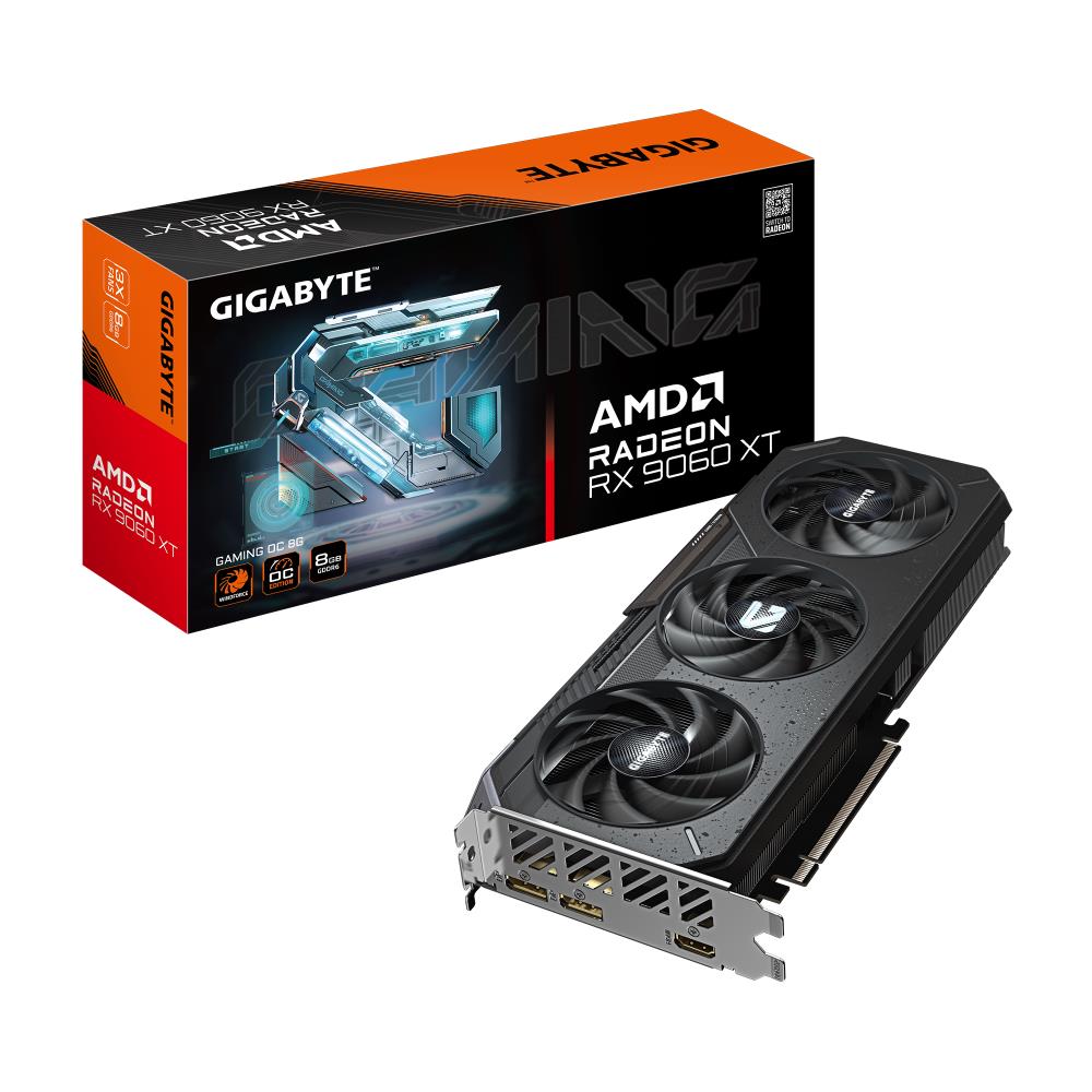 Graphics Card GIGABYTE AMD Radeon RX 9060 XT 8 GB GDDR6 128 bit PCIE 5 0 16x Triple slot Fansink 1xHDMI 2xDisplayPort GV-R9060XTGAMINGOC-8GD