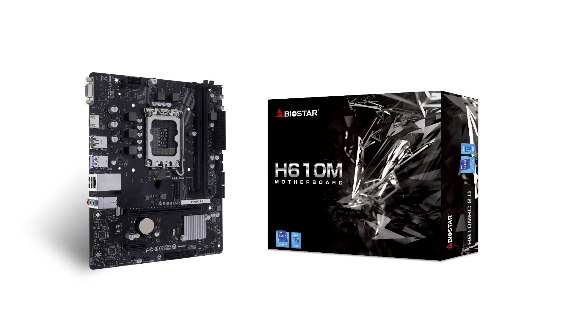 Mainboard BIOSTAR Intel H610 LGA1700 Micro-ATX Memory DDR4 Memory slots 2 H610MHC2 0