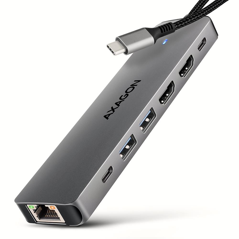 I O HUB USB-C 7IN1 DUAL 4K 0 15M HMC-7HX2 AXAGON