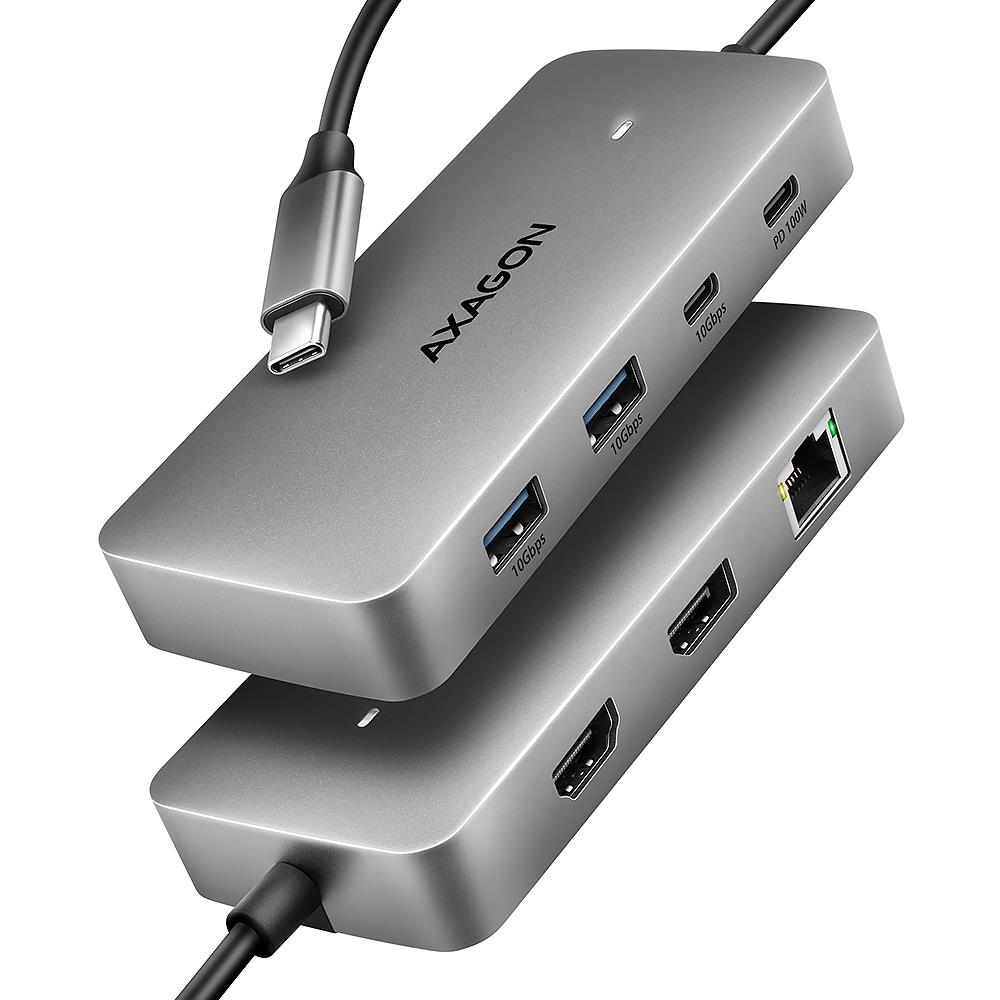I O HUB USB-C 3P HDMI DP 0 15M HMC-CUB83X2 AXAGON