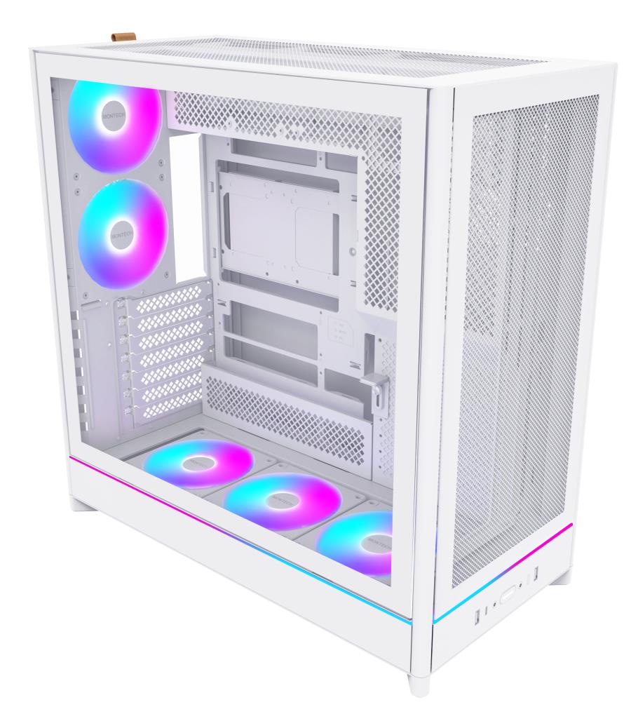 Case MONTECH HS01 PRO MidiTower Case product features Removeable HDD basket Transparent panel Not included ATX MicroATX MiniITX Colour White HS01PRO W 