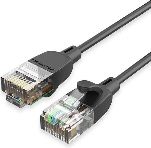 PATCH CABLE CAT 6A UTP 1 5M BLACK SLIM IBIBG VENTION