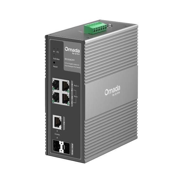 Switch TP-LINK Switch type Managed Rack mounting Yes 4xRJ-45 ports RJ-45 Ports Type Gigabit Ethernet  10 100 1000  1xCombo SFP ports quantity 1xSFP module slots quantity Power over Ethernet  PoE  Yes 3xPower over Ethernet plus  PoE   ports quantity 1xPower over Ethernet 4PPoE  PoE    ports quantity Total Power over Ethernet  PoE  budget 120 W IES206GPP