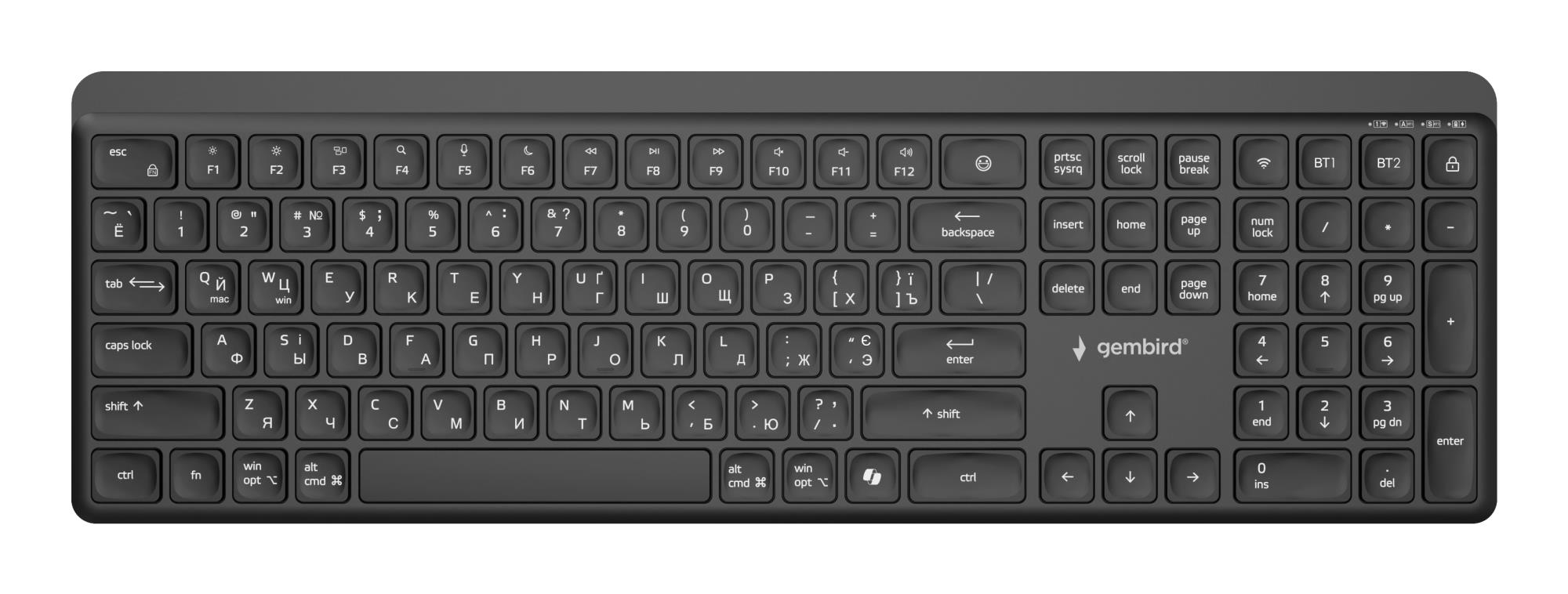 KEYBOARD WRL SLIM BT CYRILLIC KB-WPS-03-CYRL GEMBIRD