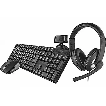 KEYBOARD +MOUSE OPT.+HEADSET OFFICE BUNDLE 4IN1 24040 TRUST